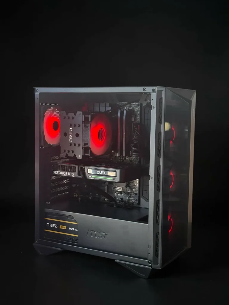 PC Gamer Bahamut - interieur M.RED ventilateurs rouges