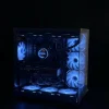 PC Gamer sur mesure vitrine panoramique watercooling bleu